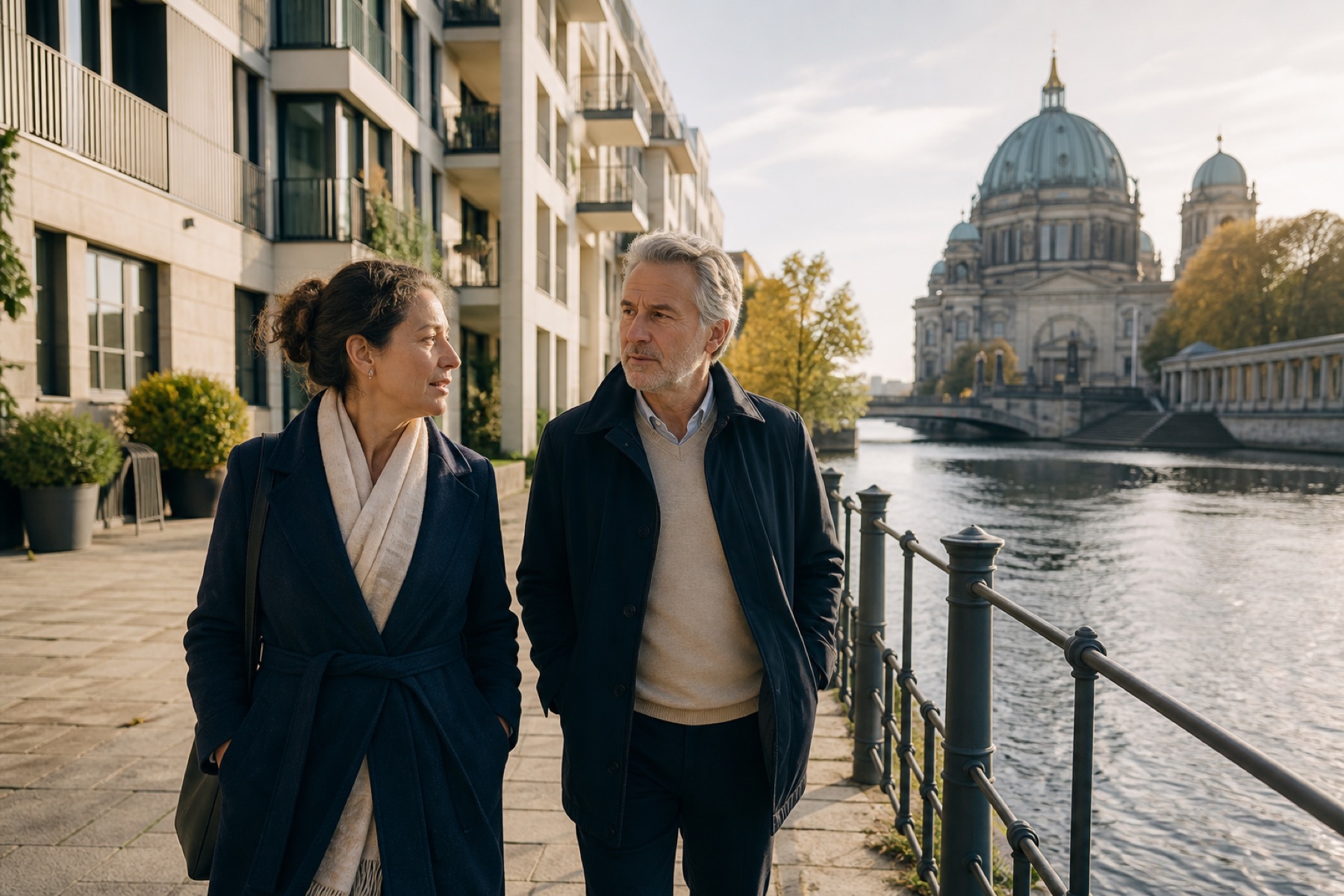 International couple considering their long-term financial future