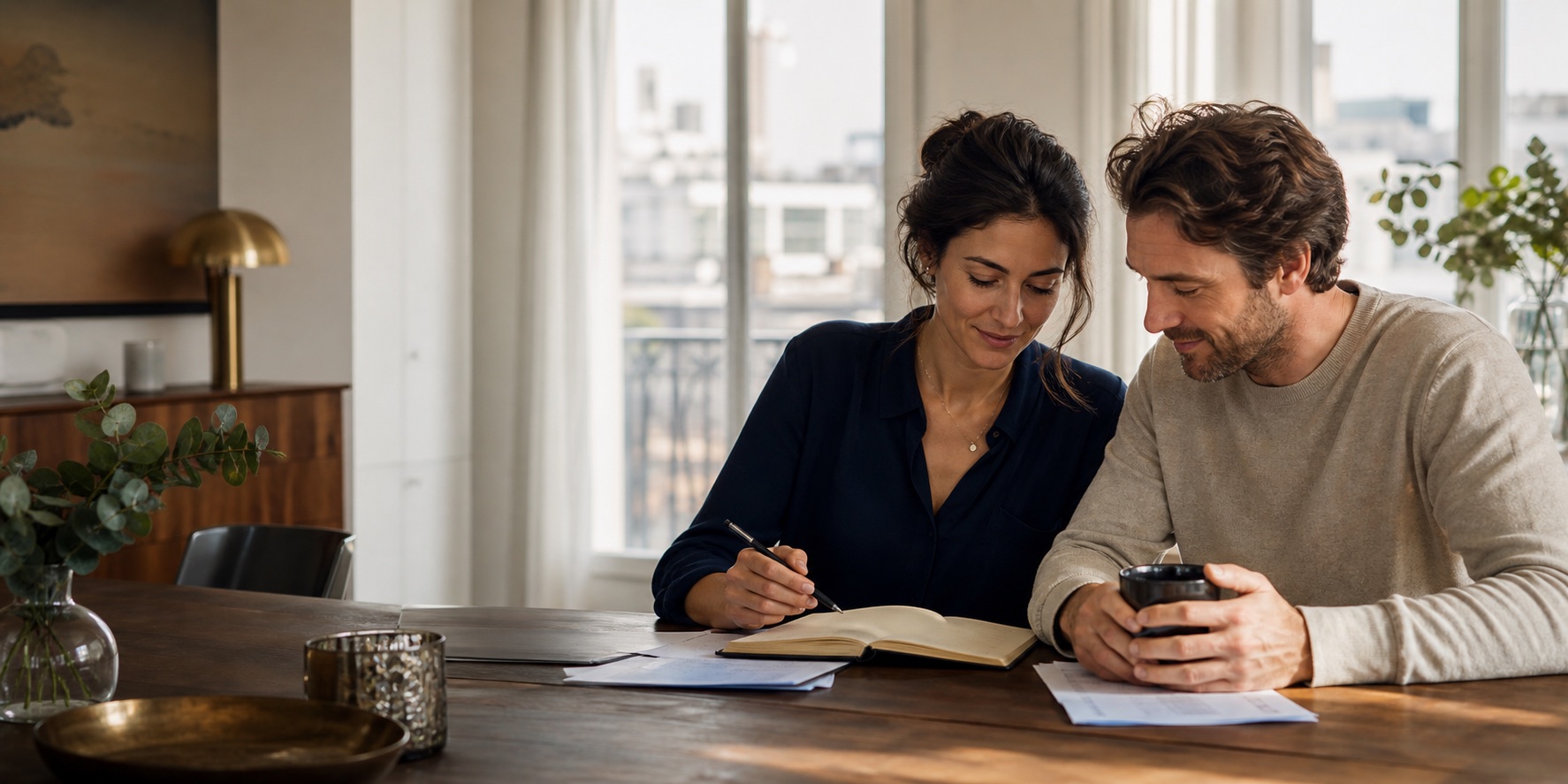 International couple planning their financial future in Germany